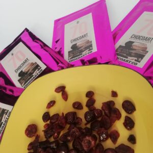 Chocolatina Amarga al 70 % con Arandano x 90g