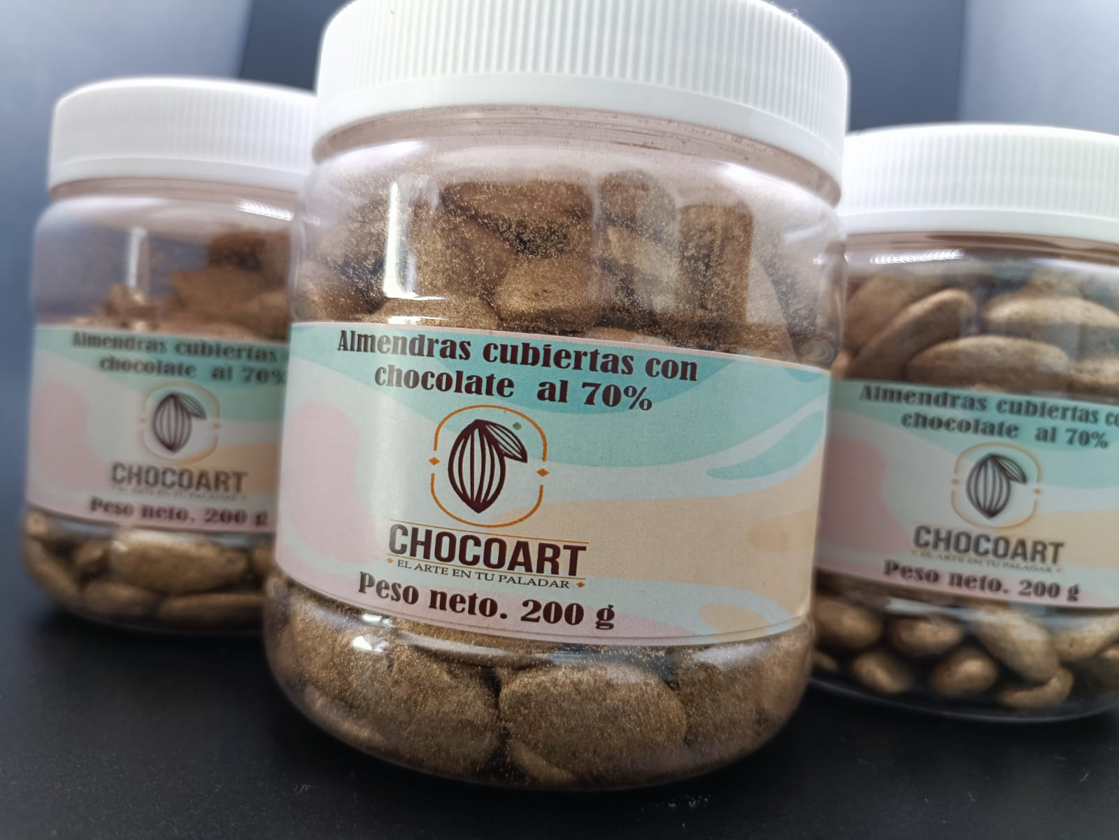 Almendra cubiertas de chocolate amargo al 70% x 200g