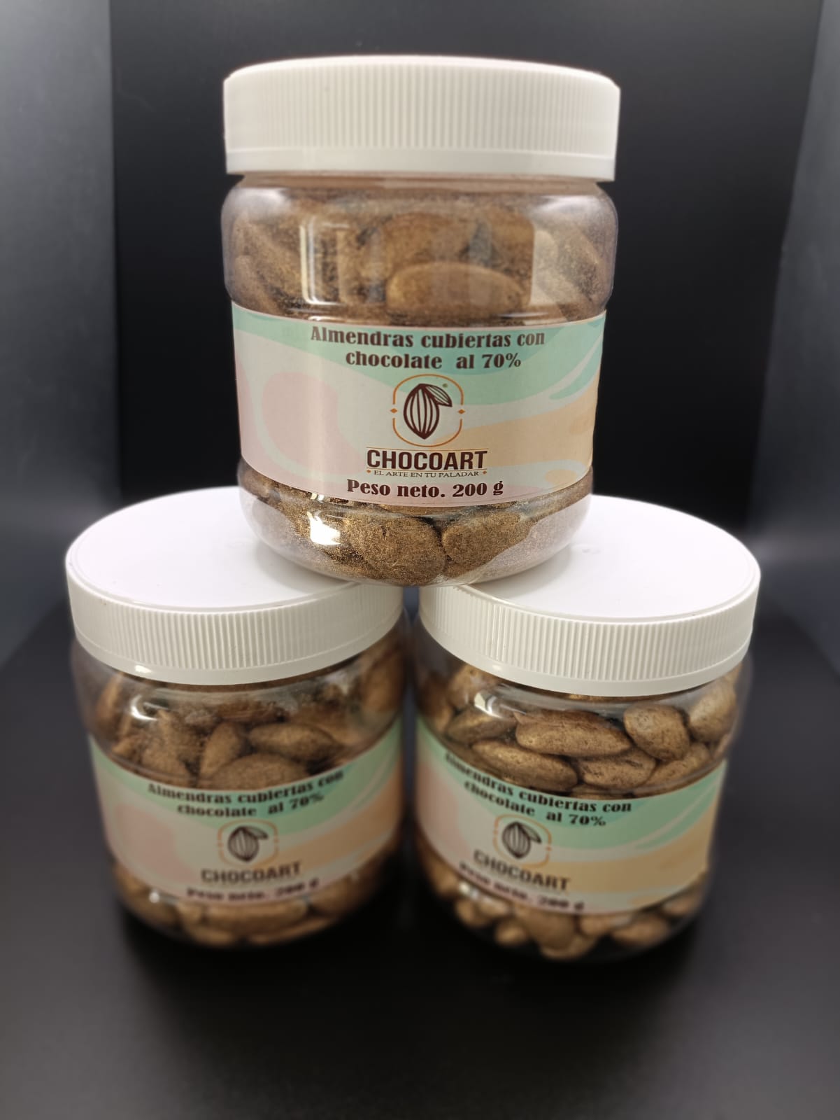 Almendra cubiertas de chocolate amargo al 70% x 200g - Image 2