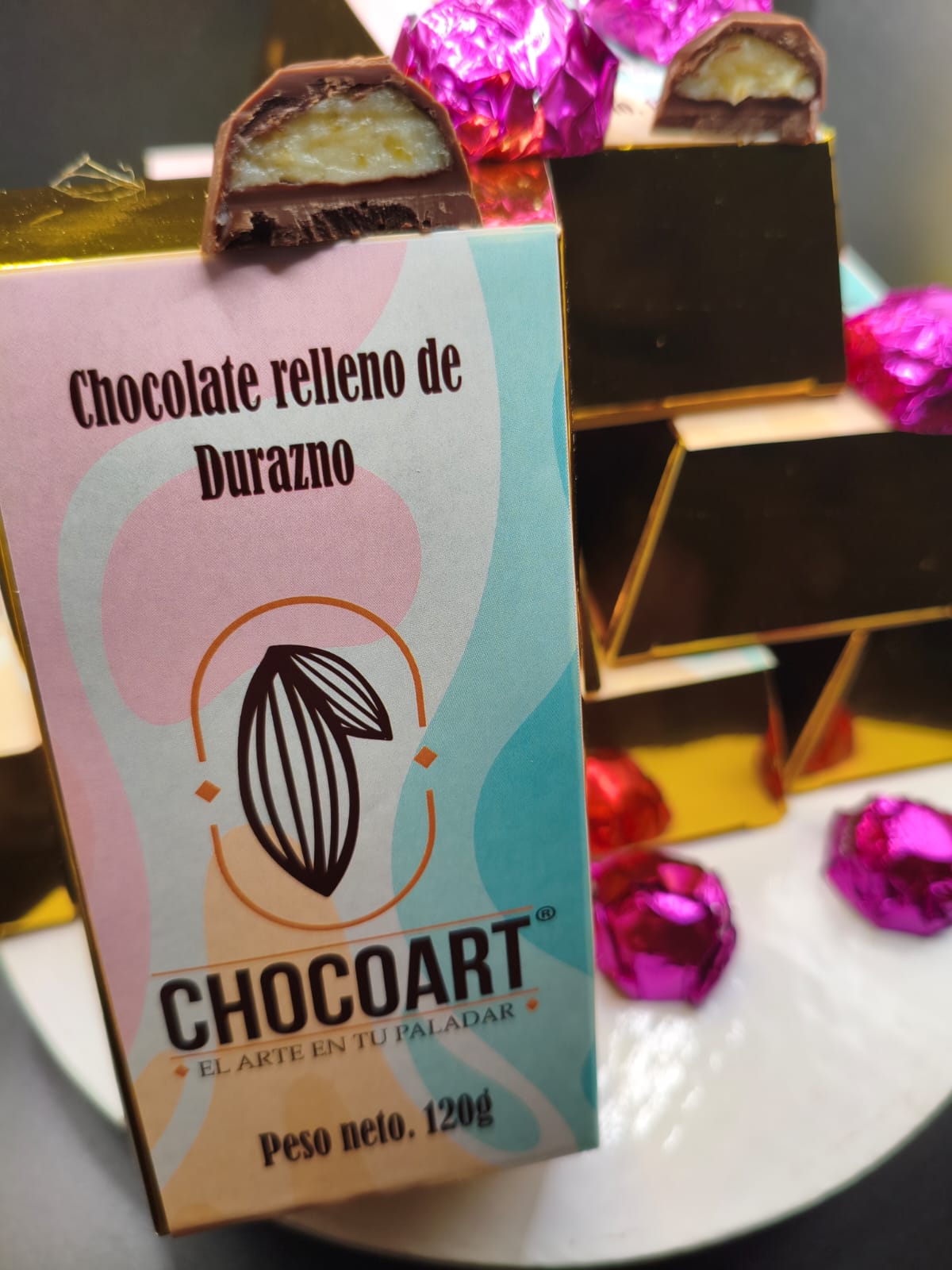 Caja de chocolate relleno de durazno x15. - Image 2